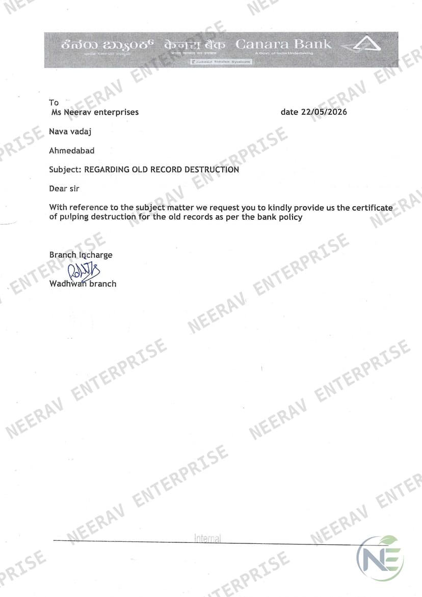 Canara Bank certificate